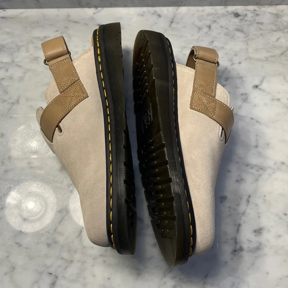 Dr Martens Jorge II Parchment Beige Suede Sandals Size 11 Mens or 12 Woman’s NIB